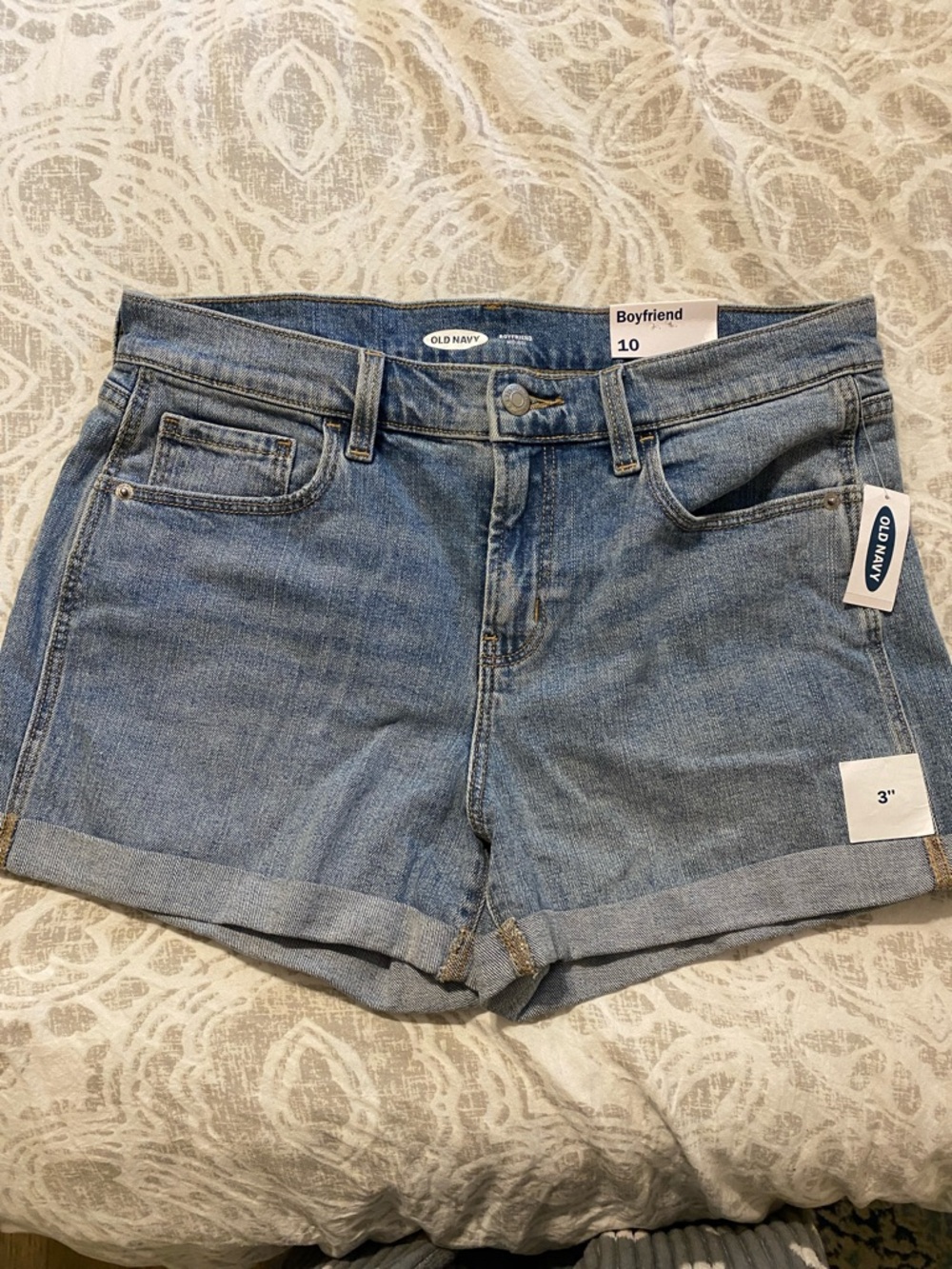 Old Navy Light Blue Boyfriend Rolled Hem Denim Shorts